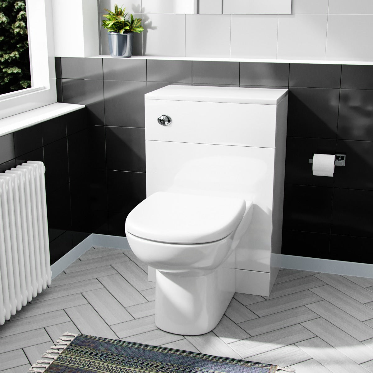 Ellen Back To Wall WC Unit & BTW Toilet Pan White - Image 3