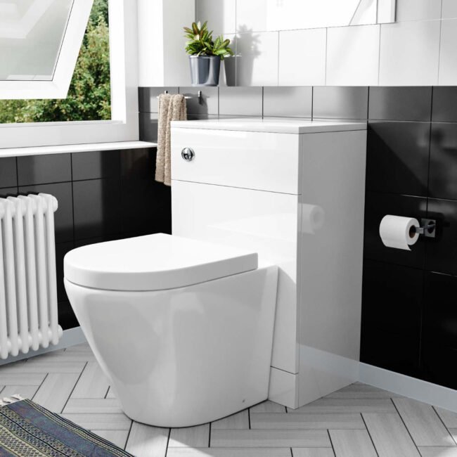 Modern Cloakroom BTW WC Unit. Curved Rimless Toilet and Soft Close Seat - Image 2