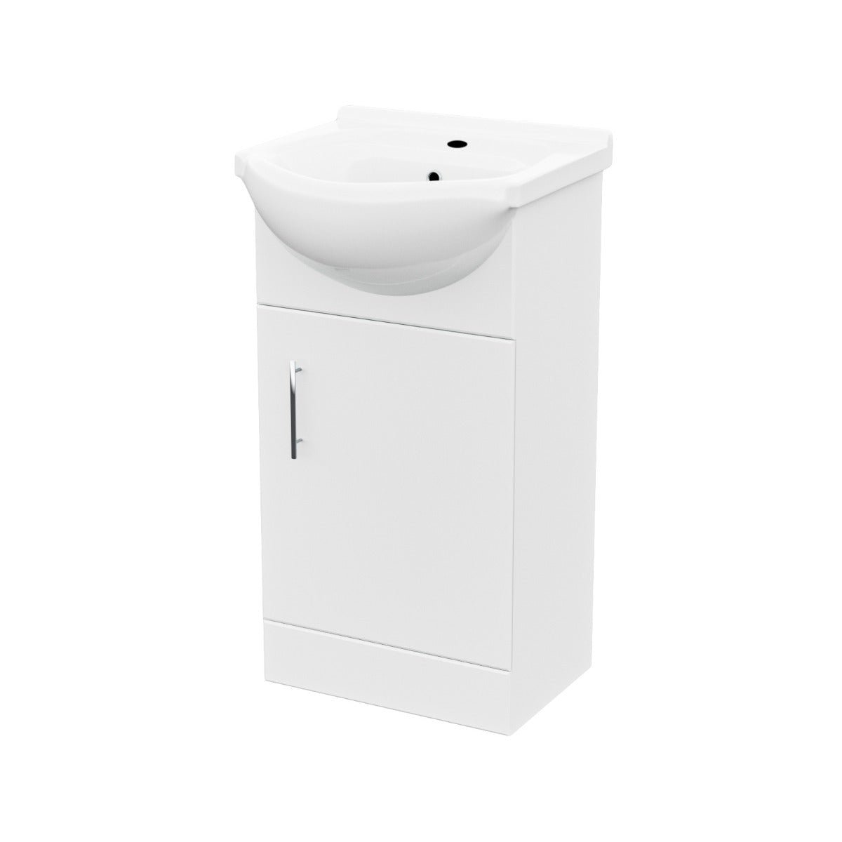 Ellen 450mm Floorstanding Vanity Basin Unit. Basin Mixer Tap & Waste White
