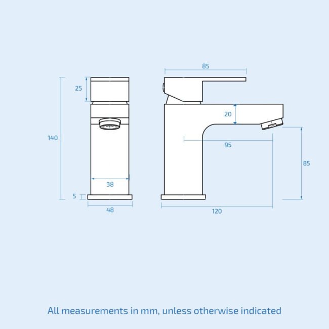 Ellen 450mm Floorstanding Vanity Basin Unit. Basin Mono Tap & Waste White - Image 8
