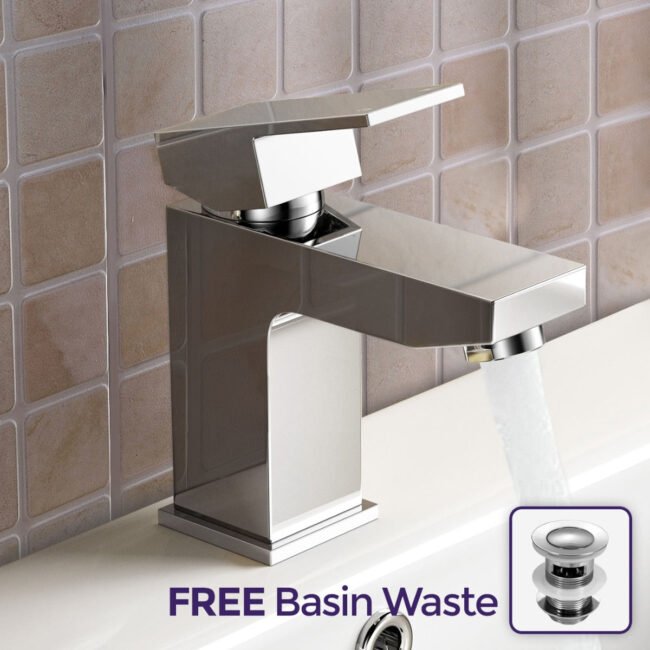 Ellen 450mm Floorstanding Vanity Basin Unit. Basin Mono Tap & Waste White - Image 6