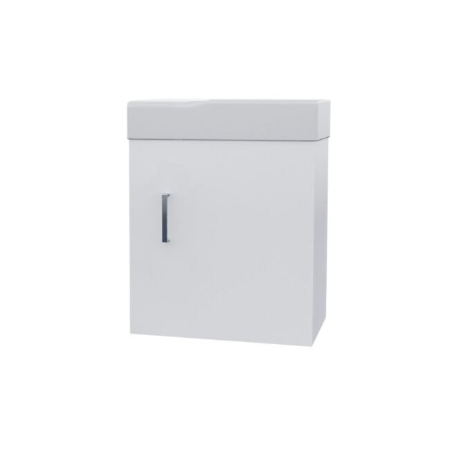 Nanuya 400mm White Wall Hung Vanity Cabinet with Toilet Pan - Image 8