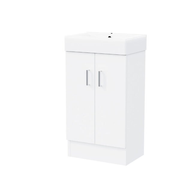 Nanuya 450 Flat Pack Vanity & WC Toilet Pan and Round Bathtub Suite - Image 11