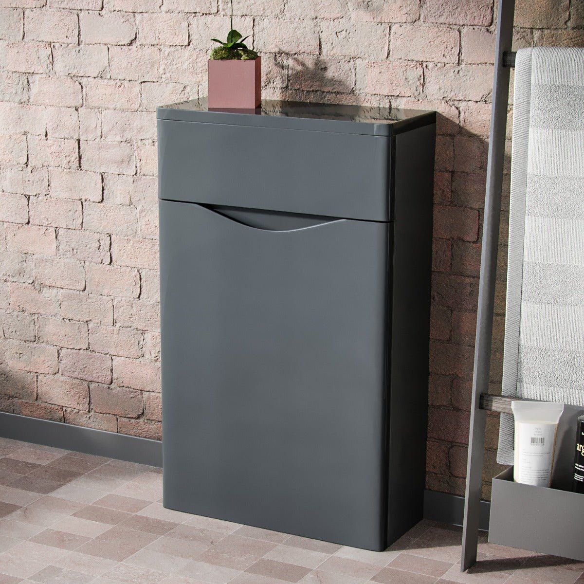 Merton 500mm Modern Back To Wall WC Unit BTW Bathroom Furniture Grey