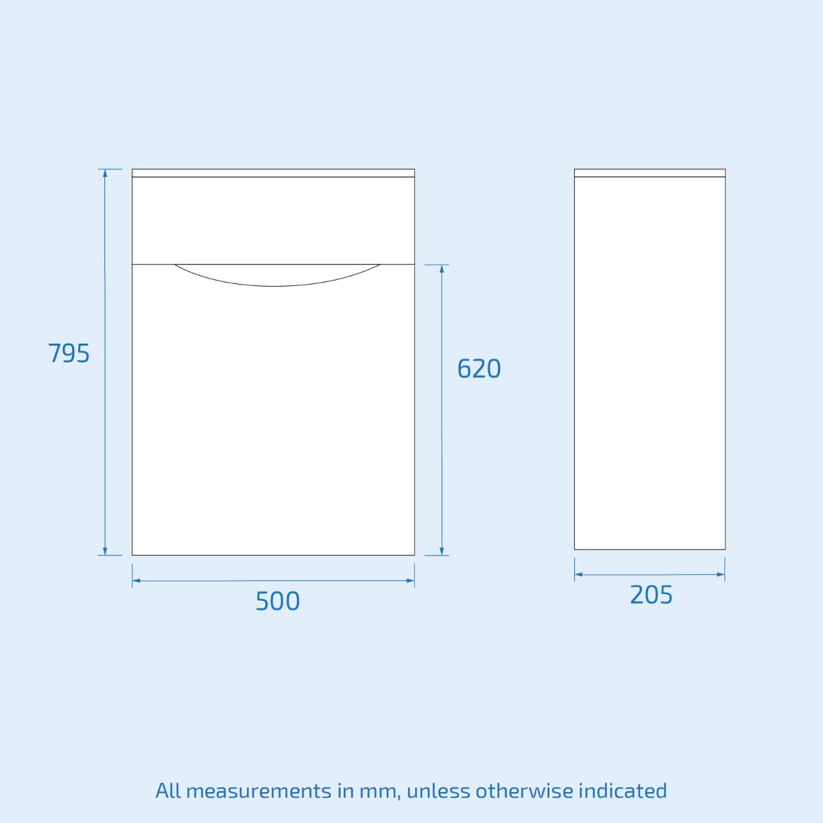 Merton Modern Back To Wall Toilet Pan and WC Unit Soft Close Seat Grey - Image 7