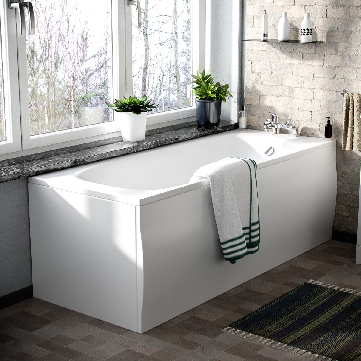 Ellen 450mm Basin Vanity Unit Round Bath Tub & Closed Coupled Toilet - Image 3