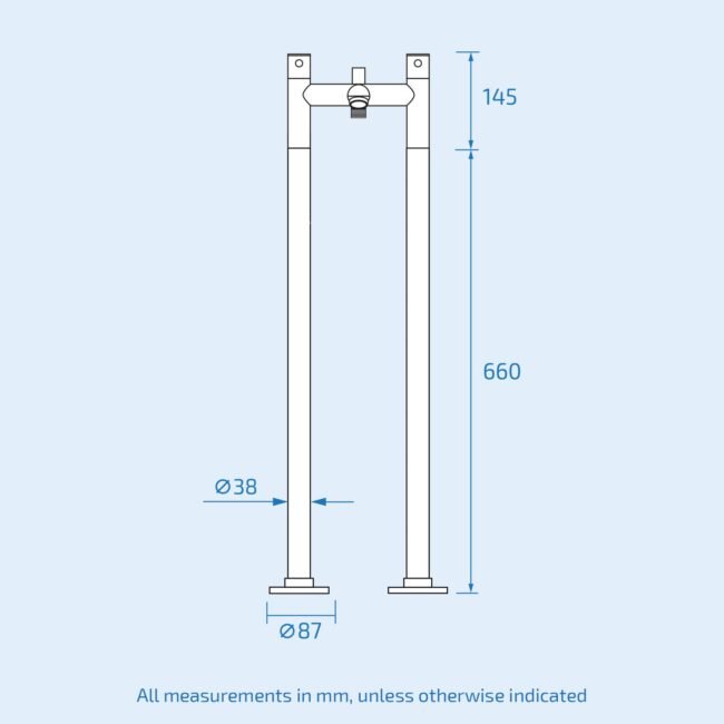 Blossom Contemporary Freestanding Floor Mounted Bath Shower Mixer Tap With Handheld Kit - Image 4