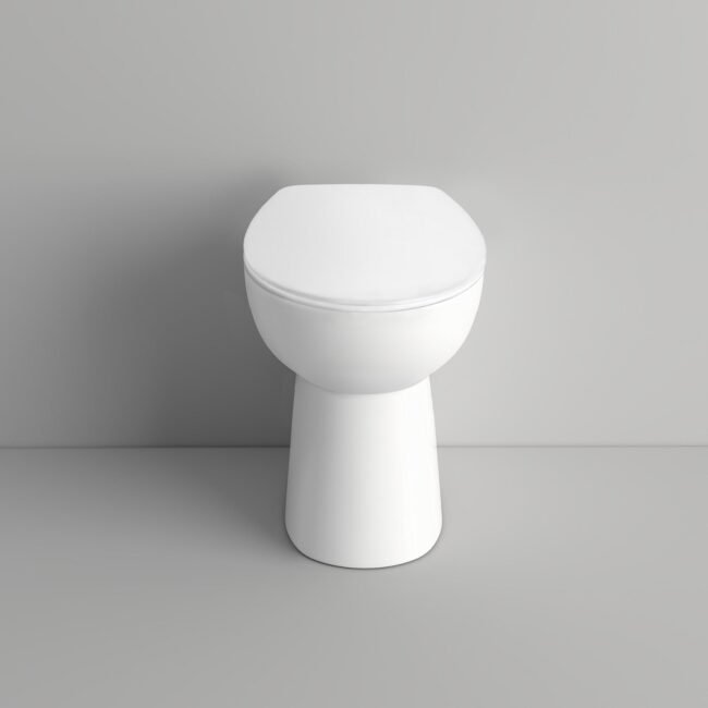 Telis Back To Wall Vitreous Ceramic Modern White Toilet Pan. luxuries Soft Close Seat - Image 7