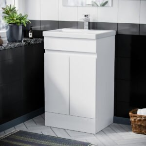 Alaska White 500mm PVC Freestanding Bathroom Basin Vanity Unit