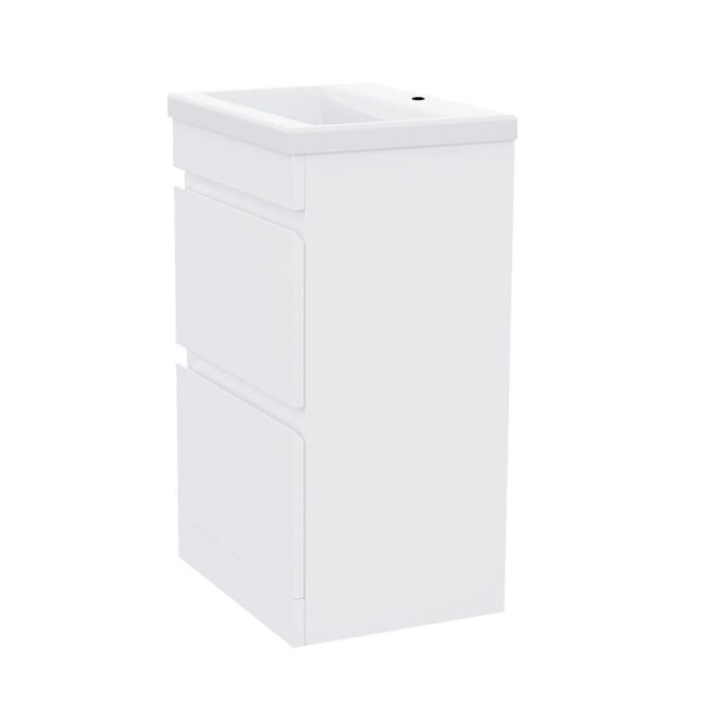 Alaska White 500mm PVC 2 Drawer Vanity Cabinet & Basin Sink Unit Floor Standing - Image 8