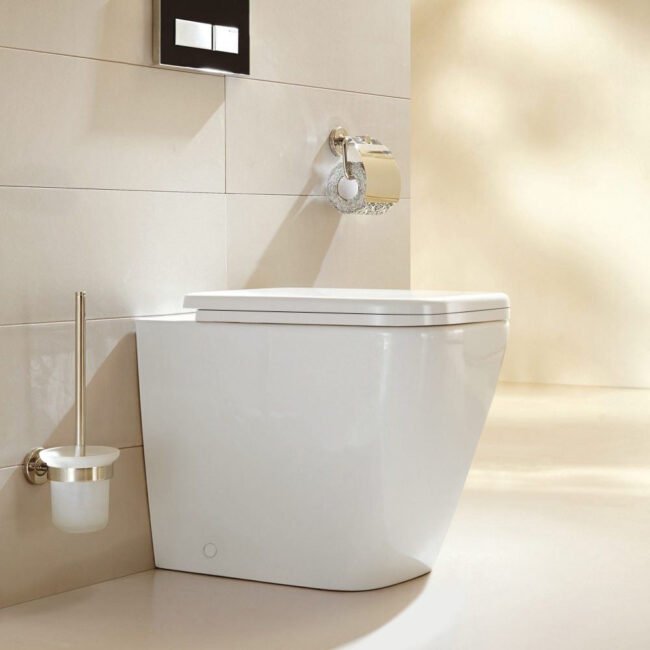 Square Back To Wall Toilet Pan With Soft Close Toilet Seat