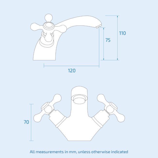 Churchill Curved Mono Mixer Basin Tap - Image 6