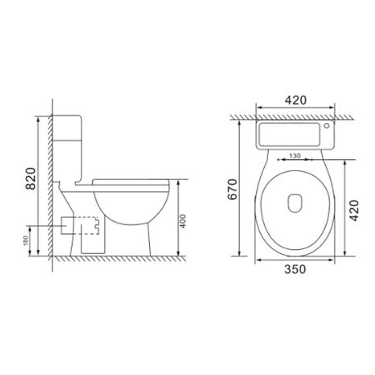 2 in 1 Compact Close Couple Toilet and Basin Combo Space Saver Tap and Waste Set - Image 6