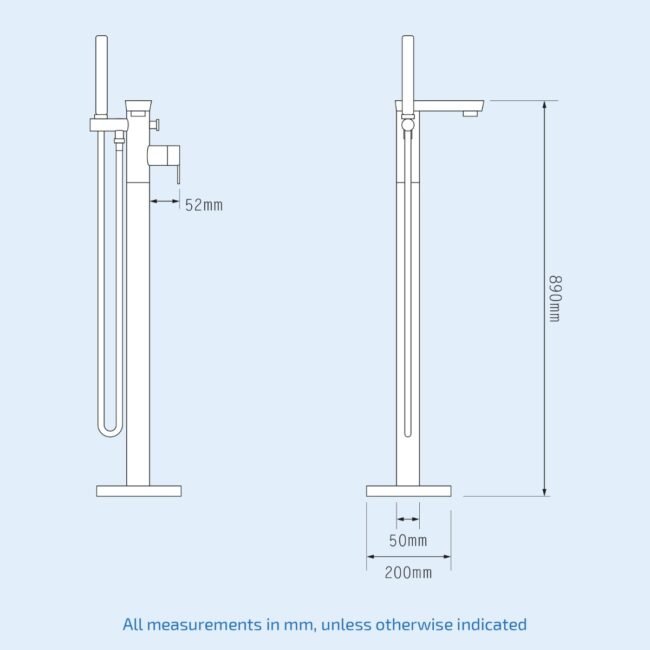Chrome Perth Floor Standing Bath Shower Mixer Tap - Image 3