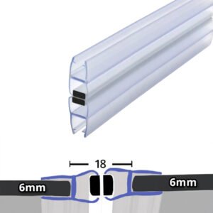 Clear 180° Magnetic Shower Enclosure Seal 6mm x 2000mm