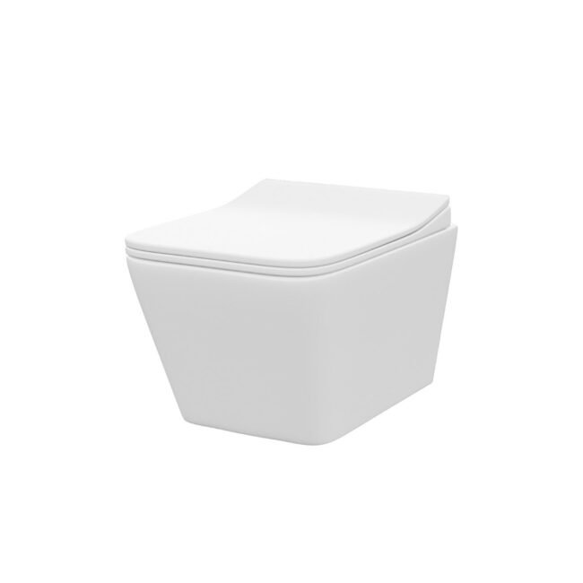 Inton Rimless Wall Hung Toilet Pan + Soft Close Toilet Seat - Image 5