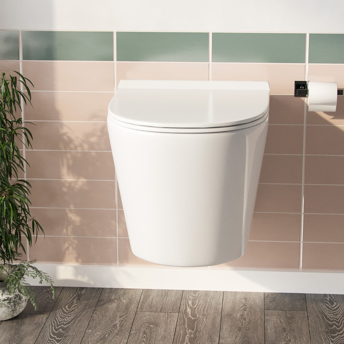 Ellis Rimless Wall Hung Toilet Pan + Soft Close Toilet Seat - Image 4