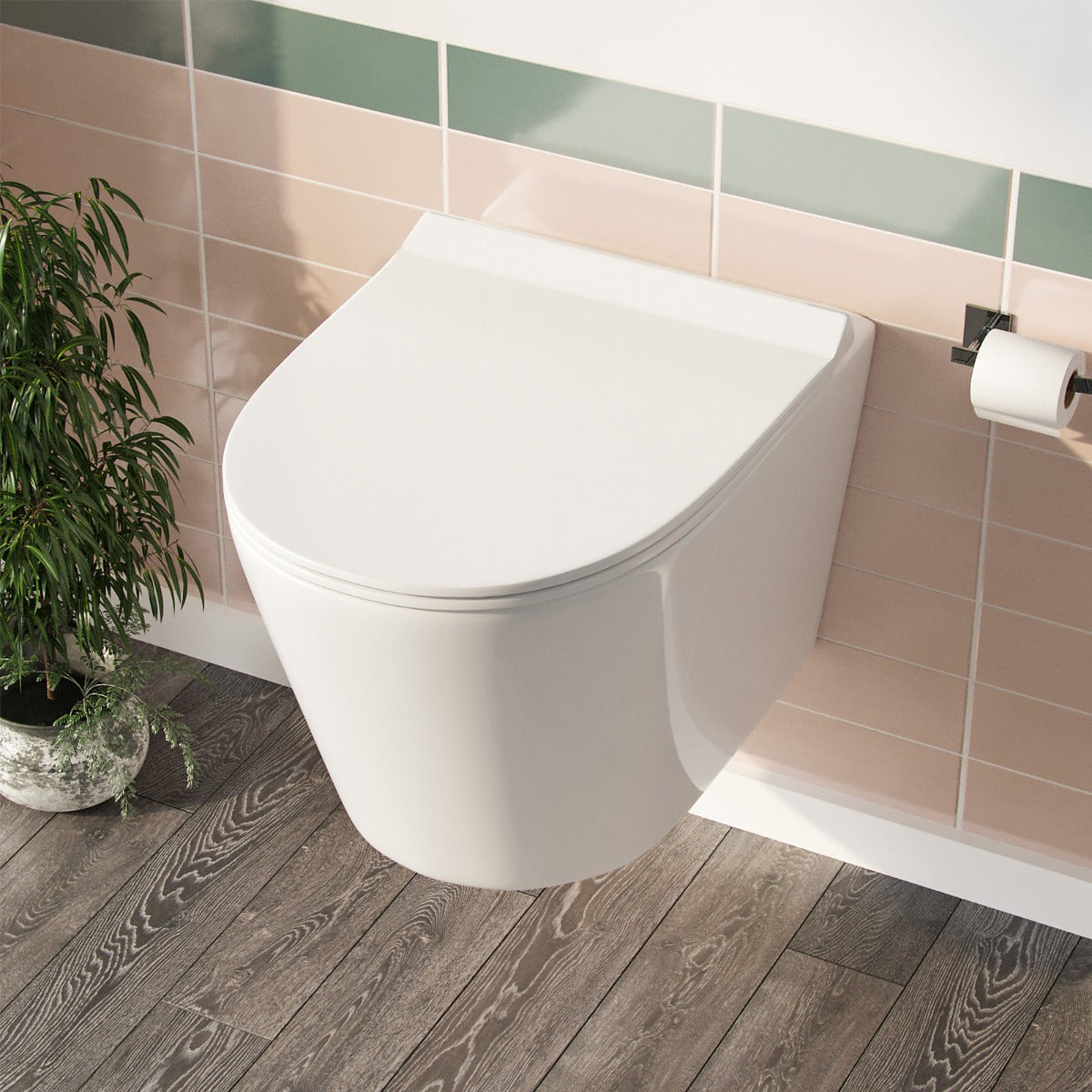 Ellis Rimless Wall Hung Toilet Pan + Soft Close Toilet Seat - Image 3