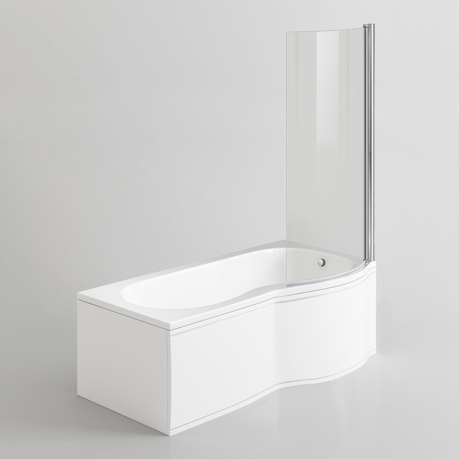 Diamond 1700 x 700mm P-Shaped Shower Bath with Bath Screen Right Hand - Image 2