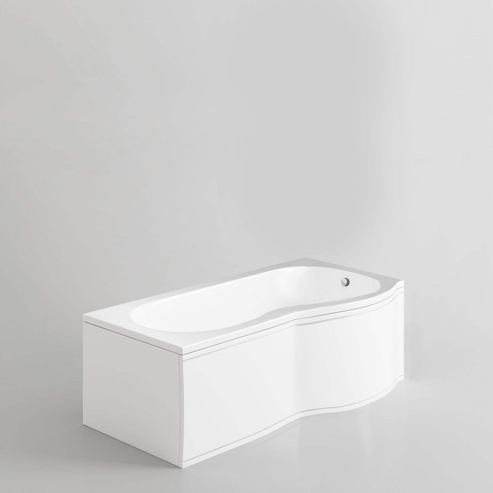Diamond 1700 x 700mm P-Shaped Modern Shower Bath with Screen & Front Panel Right Hand - Image 3