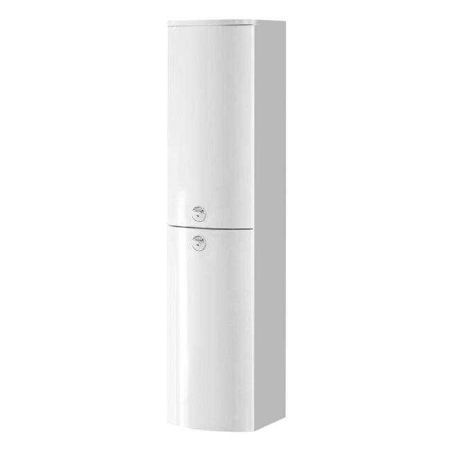 Dene 1400 mm Bathroom Wall Hung Cabinet Storage Tall Shelf Furniture White - Image 5