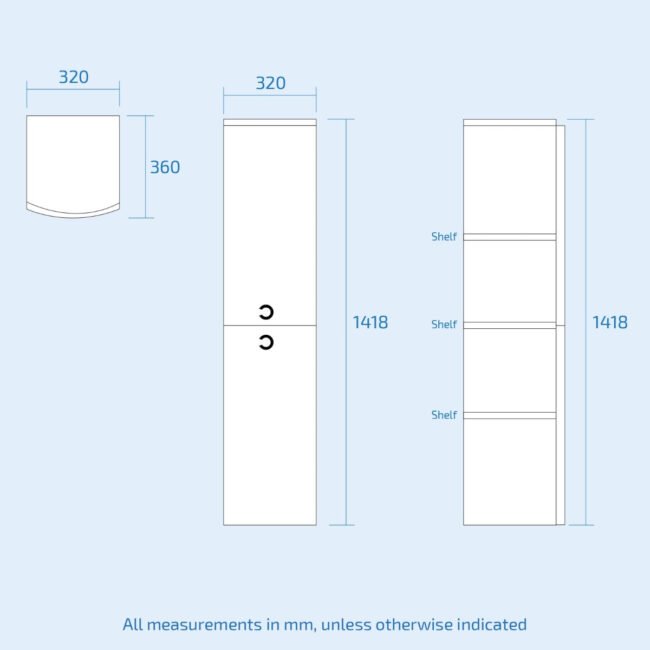 Dene White 600mm Vanity Unit and Wall Mounted Storage Unit - Image 9