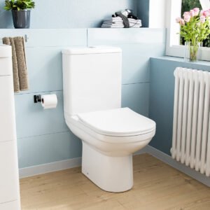 Deyed Close Coupled Toilet Pan. Cistern and Toilet Seat White