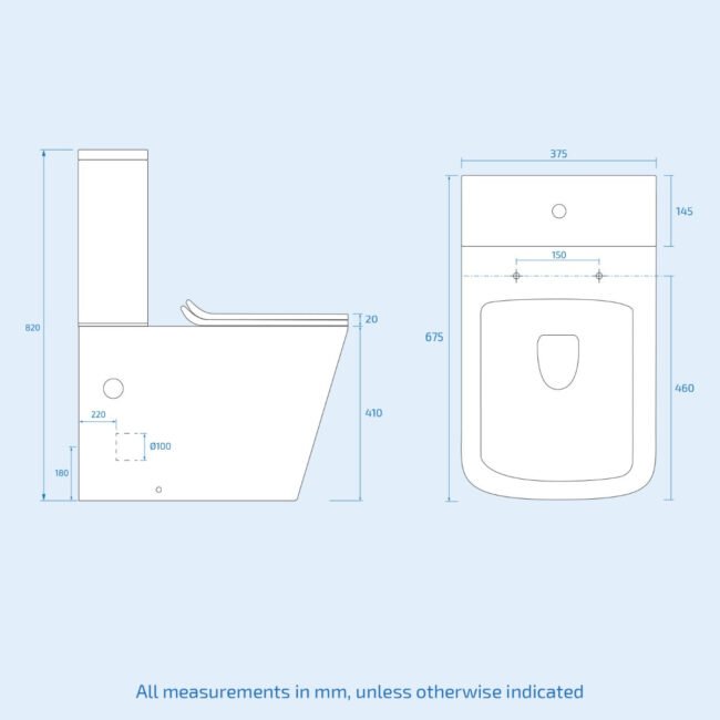 Nanuya 500mm Basin Vanity & Rimless Close Coupled Modern Toilet White - Image 7