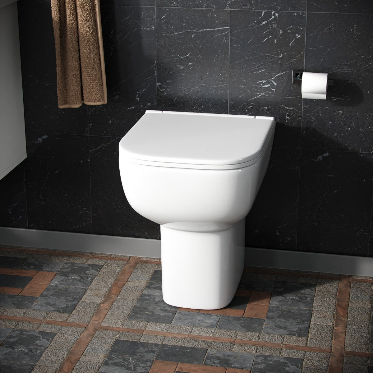 Comfort Height Rimless Back To Wall Pan & Soft Toilet Seat - Image 3