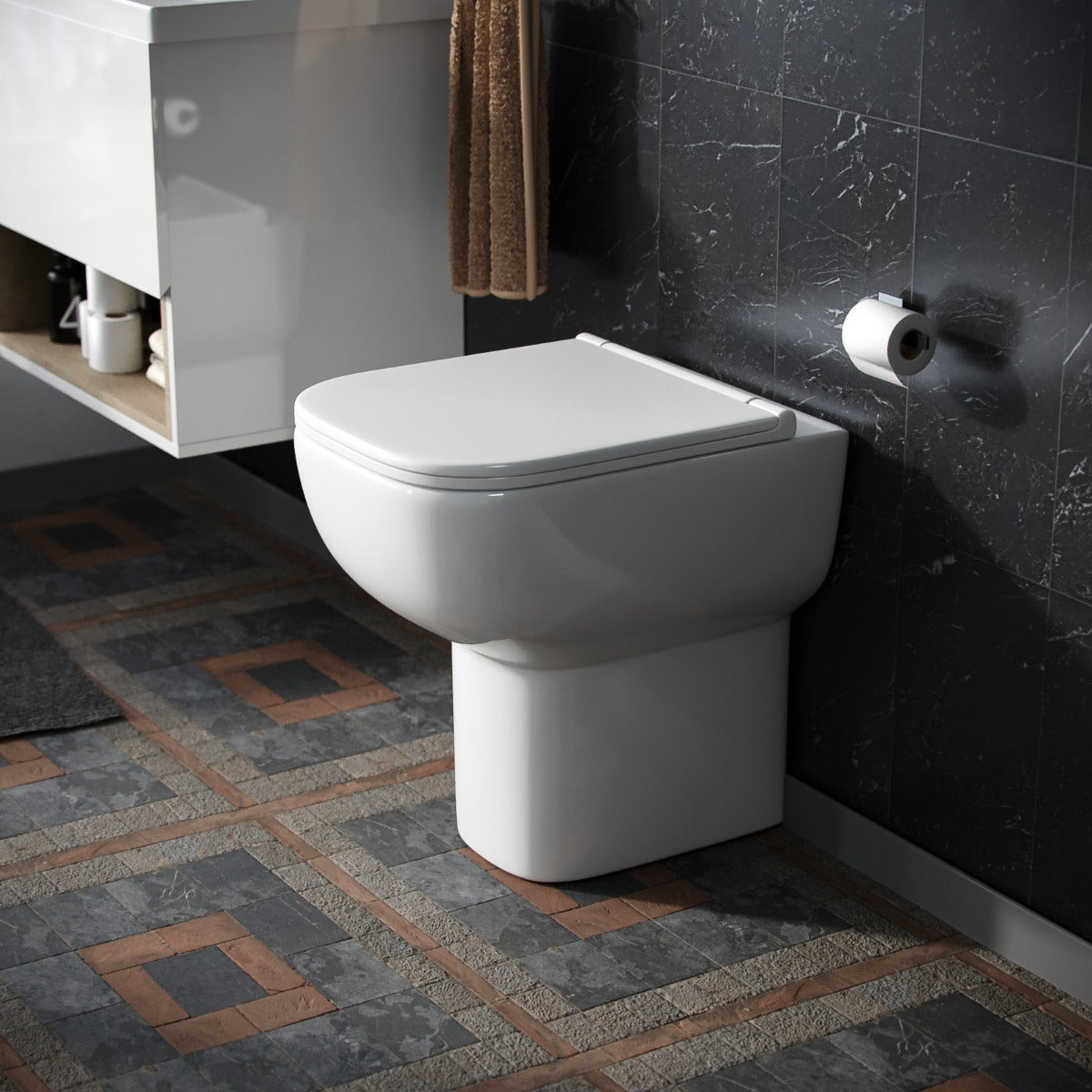 Comfort Height Rimless Back To Wall Pan & Soft Toilet Seat - Image 4