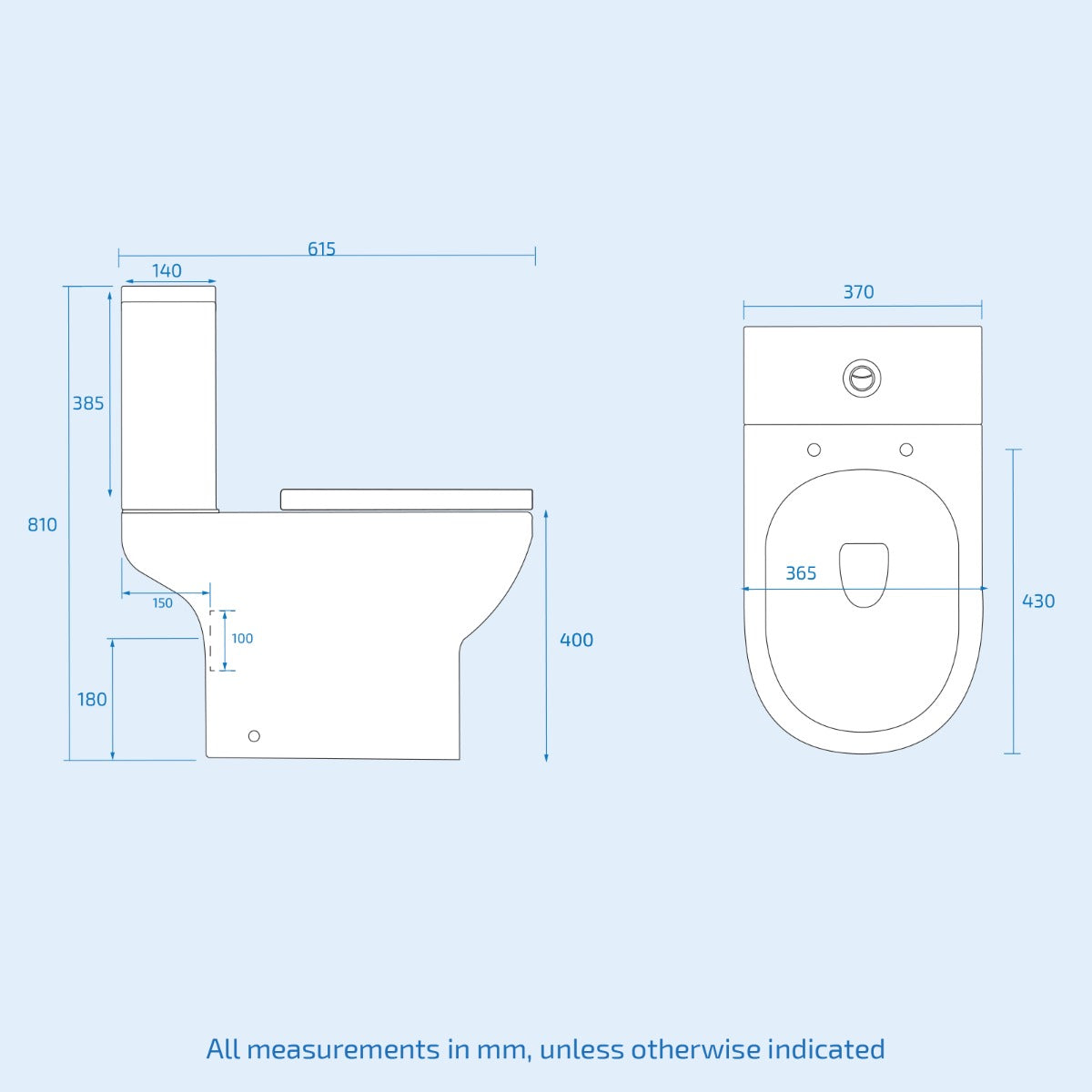Modern Rimless Close Coupled Toilet and Cistern Soft Close Seat WC - Image 9
