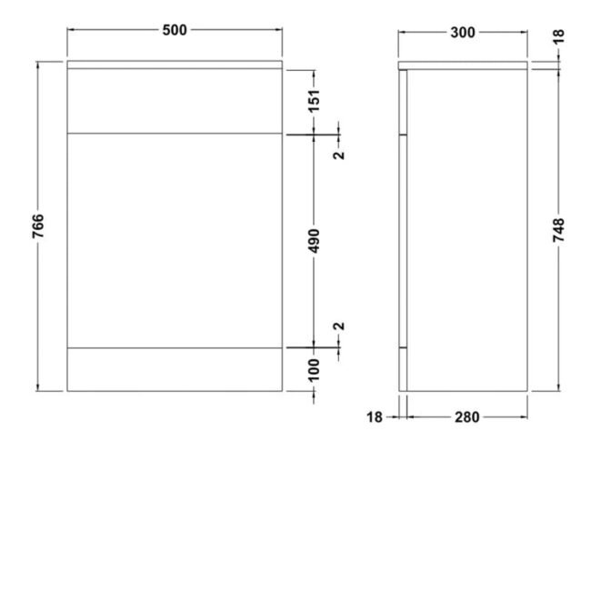 Ellen 500mm Back to Wall Toilet WC Unit White - Image 2