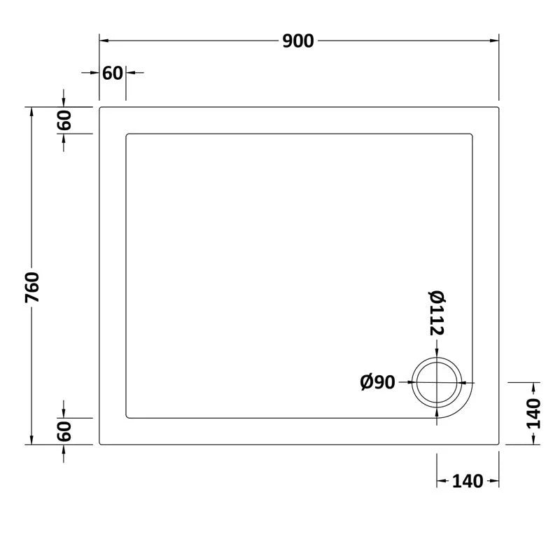 Rectangular Stone Resin Shower Tray For Walk in Wet Room - Image 7