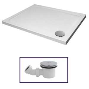 Walkin Shower Tray 1100 x 900 Rectangle Stone Resin with Low Profile Waste