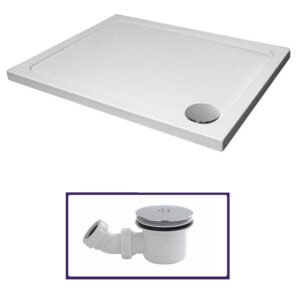 Low Profile 1000 x 700 Shower Tray Rectangle for Wetroom with High Flow Waste