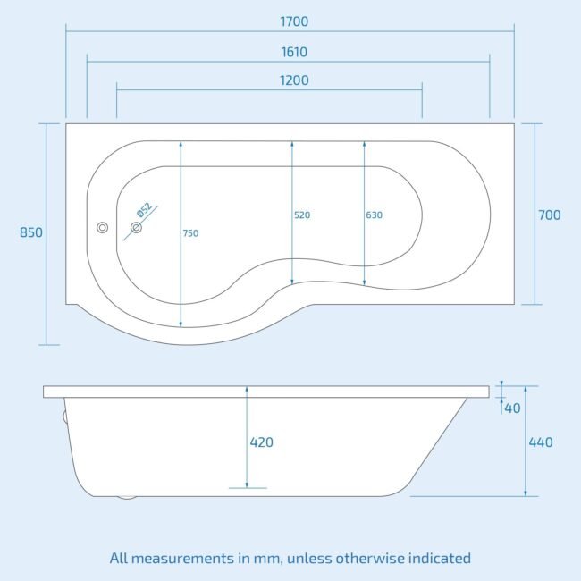 Nanuya P-Shaped RH Bath 500mm Floor Vanity Unit & Close Coupled Toilet Suite - Image 9