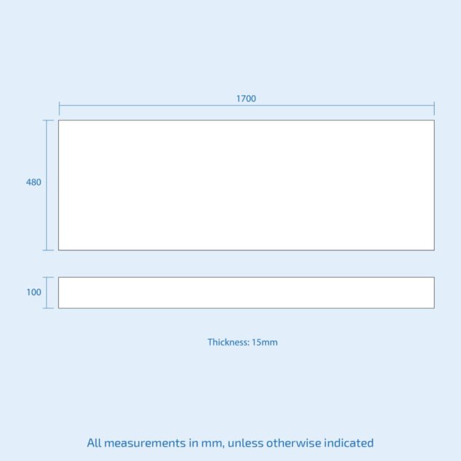 Gorge 1700mm White Gloss Bath Front Panel PVC + Plinth 15mm Thickness - Image 4