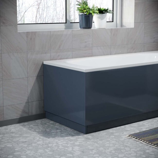Gorge Modern 800mm Dark Grey High Gloss PVC End Panel 15mm Thickness + Plinth - Image 2