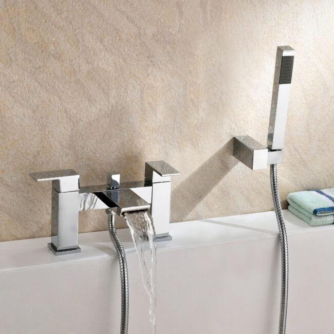 Waterfall Basin Mono Tap & Bath Shower Mixer Tap Chrome - Image 2