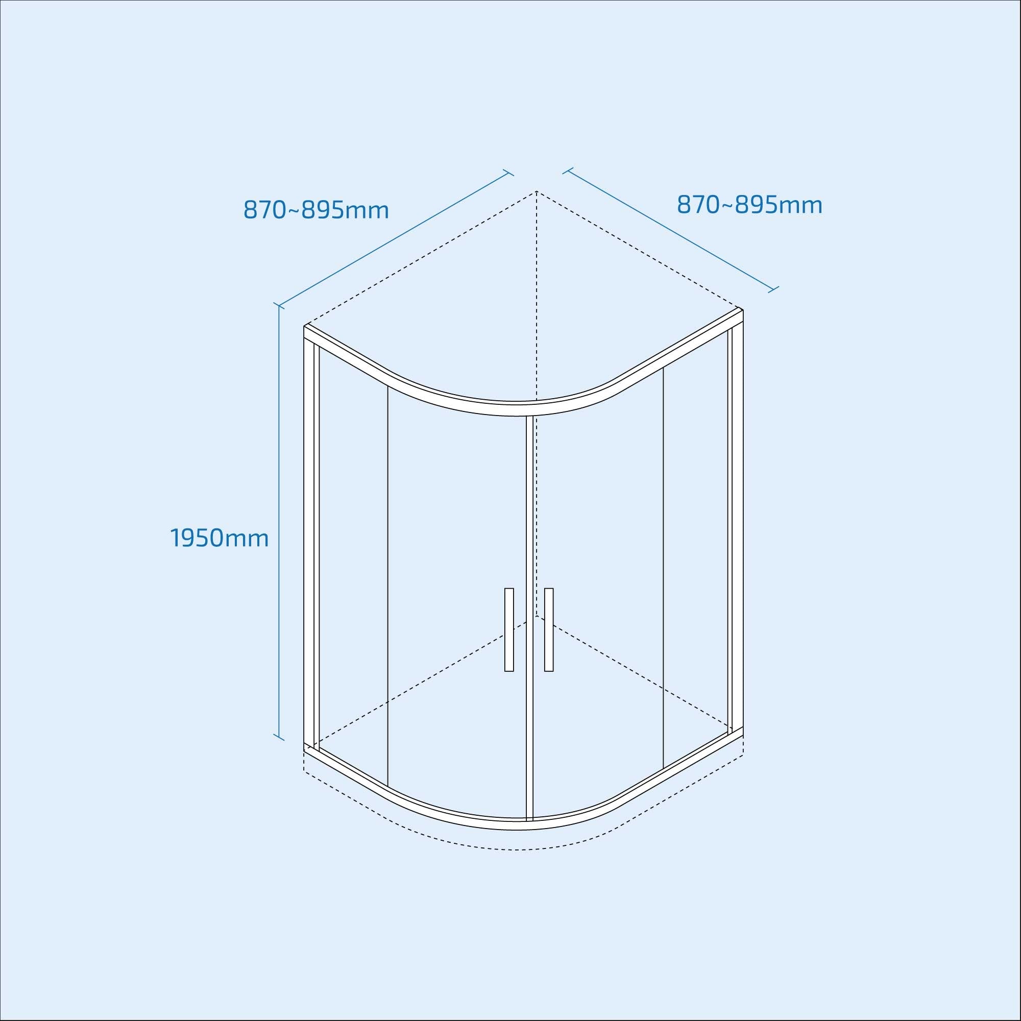 Atlas Walk in Standalone Quadrant Corner Shower Enclosure and Tray - Image 8
