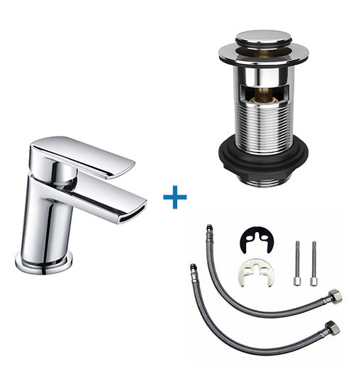 Centa Modern Waterfall Bathroom Basin Sink Mixer Tap & Deck Mounted Bath Filler Tap + Free Basin Waste - Image 8