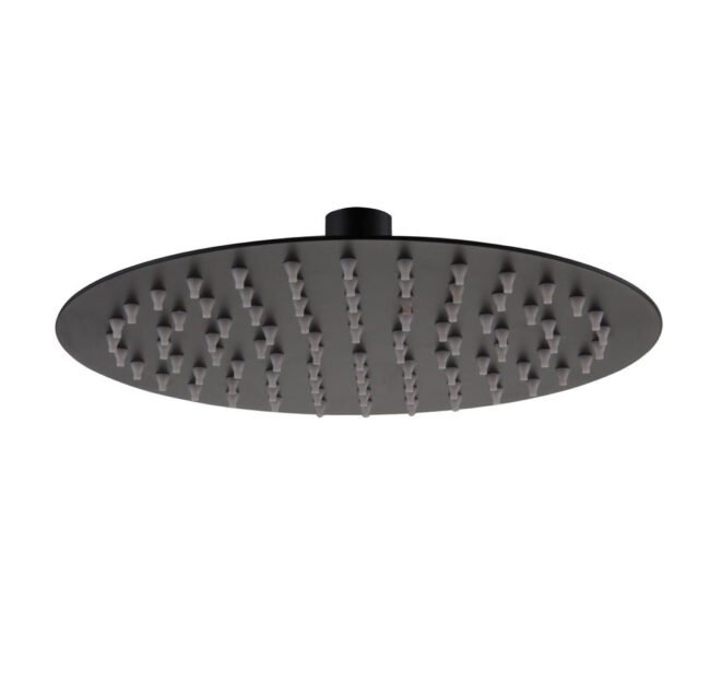 Violet 2 Dial 2 Way Thermostatic Mixer. 200mm Rainfall Shower Head. Slider Rail & Handset Matte Black - Image 12