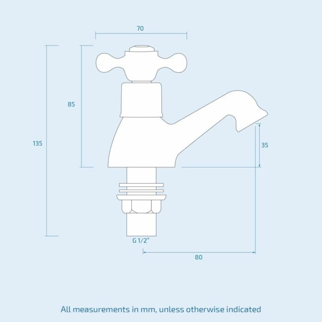 Stafford Traditional Classic Bathroom Basin Taps Hot & Cold Pair Victorian - Image 3