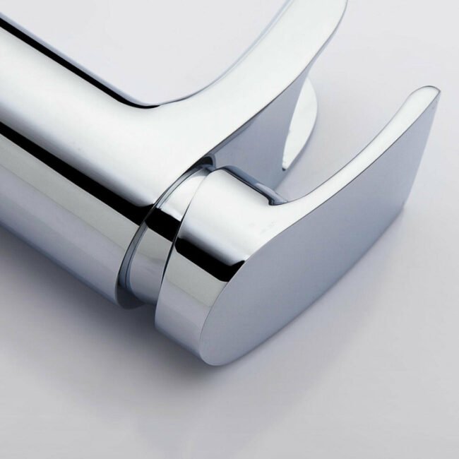 Merton 600mm White Basin Vanity Unit and Tap with Waste Set - Image 7