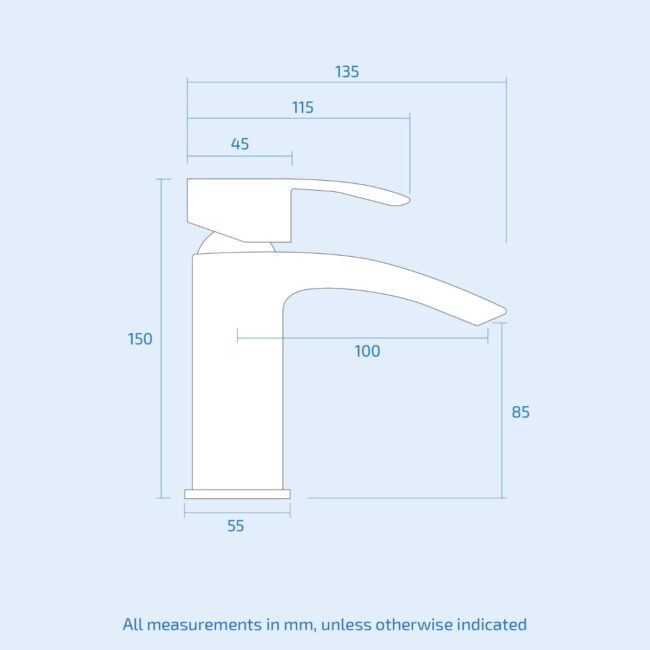 Merton Basin Vanity Unit and Waterfall Mono Mixer Tap and Waste Set - Image 10