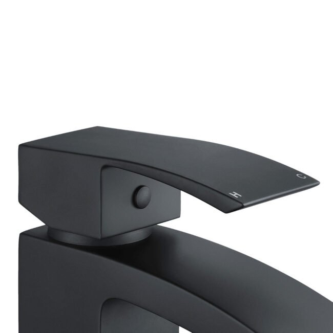 Matte Black Cloakroom Mini Basin Mixer With Waste - Image 4