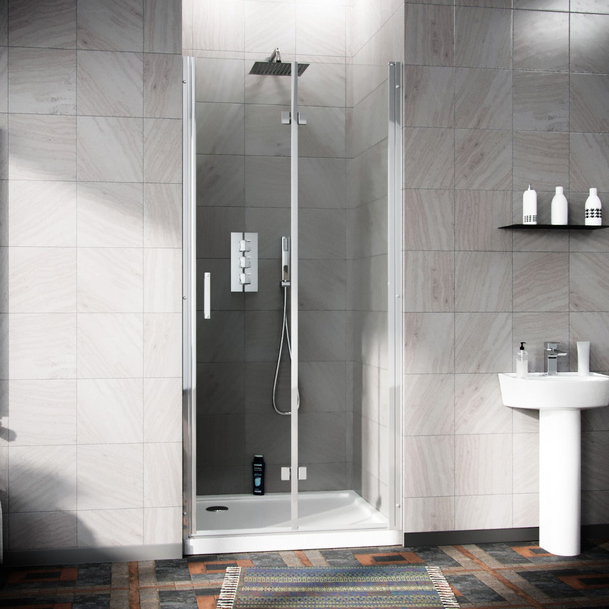 Octax Frameless 800 Bi-Fold Shower Enclosure Door - Image 4