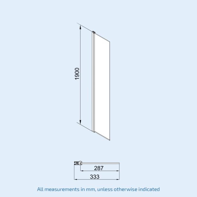 Chrome 800 Wet Room Screen 8mm Tempered Glass with 300mm Return Panel - Image 11