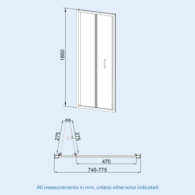 Saga 760mm Modern Pivot Shower Door Enclosure Screen Safety Glass - Image 6
