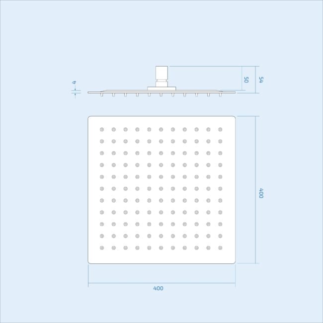Modern Square 400mm x 4mm Ultra Thin Shower Head Chrome Finish - Image 5
